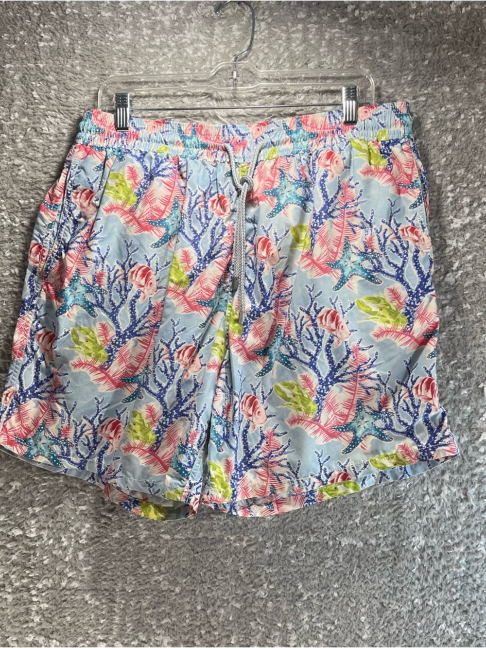 Vilbrequin Mens Swimwear Shorts Hawaiian Fish Print Lined Colorful Size XXXL